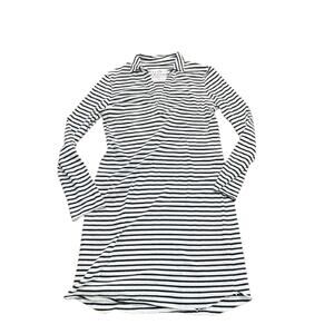 Frank & Eileen Black White Stripe Long Sleeve Henley Popover Dress Size Small